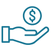 hand with dollar sign icon